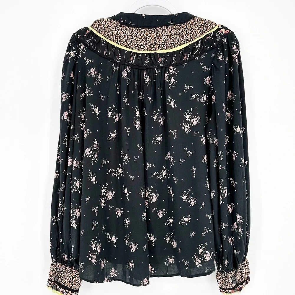 Free People Paloma Printed Blouse Size Medium